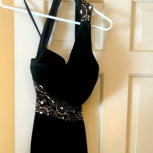 Prom dress from David’s Bridal, backless